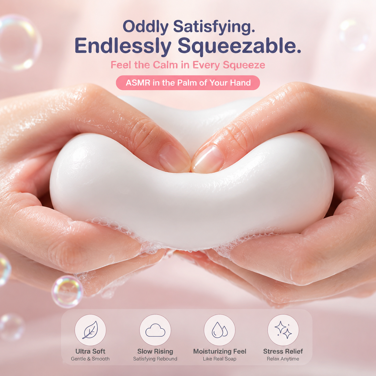 Soap Squishy Stress Ball Soap Bar Sensory Fidget Toy, Soft Slow Rise Anxiety Relief Squeeze Toy for Kids & Adults