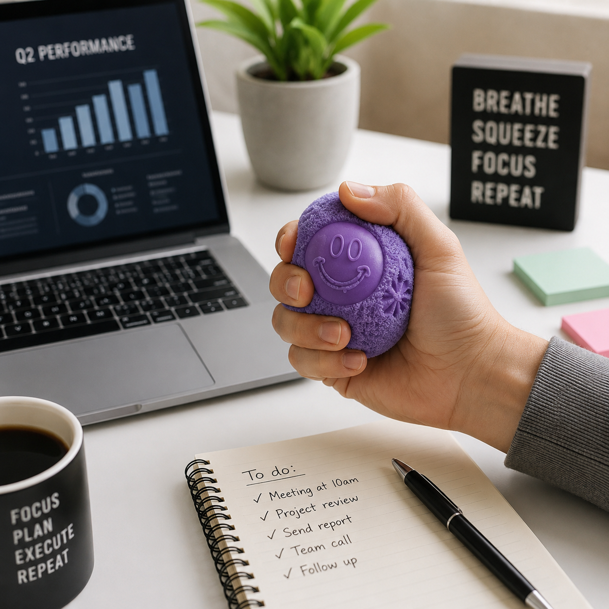 Fuzz Ball Stress Ball Sensory Fidget Squeeze Toy Hand Grip Exercise Ball for Anxiety Relief, ADHD & Focus